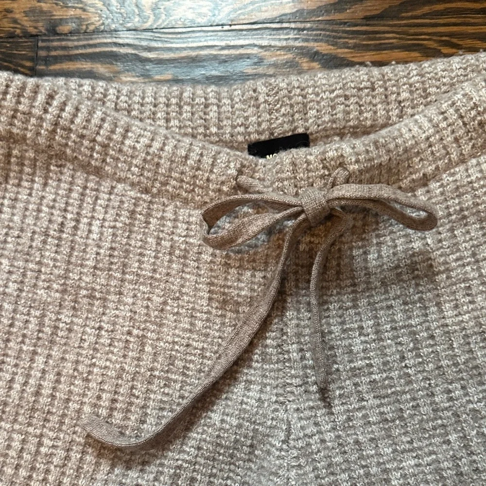 Monrow Cozy Knit Bottoms in Beige NWOT